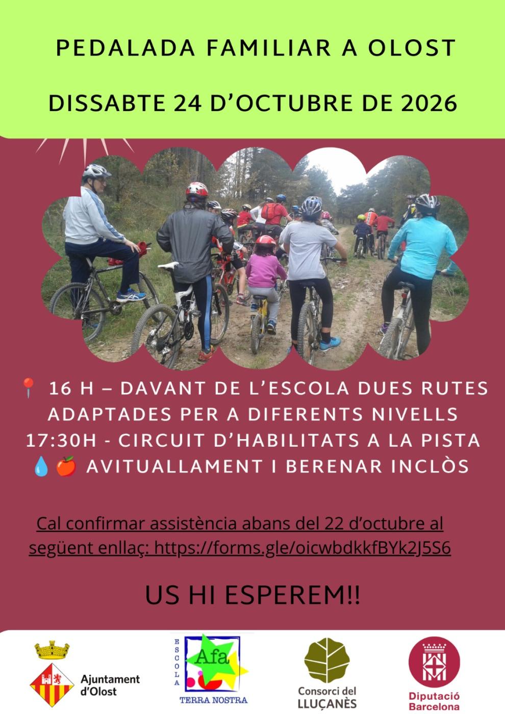 Pedalada familiar organitzada per l'AFA de l'Escola Terra Nostra